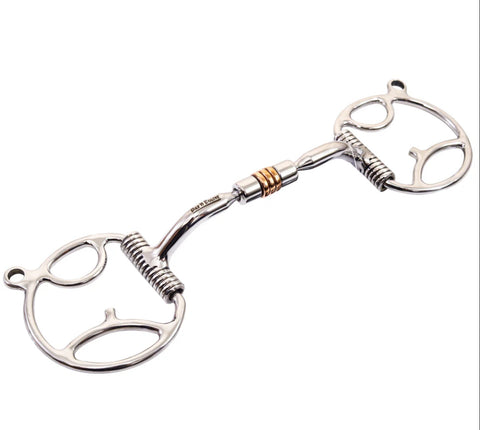 Small Port Tongue Relief D Ring Snaffle Gait Bit W/Copper Roller