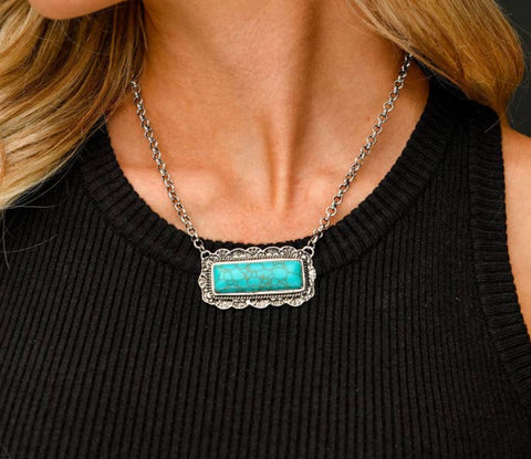 Turquoise bar necklace