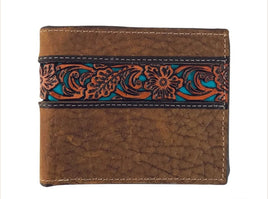 Roper Bi-Fold Wallet - Tooled Leather Tan 8150100