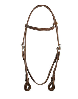 Ezy Ride Bridle Brow with Stitching and Silver Trim