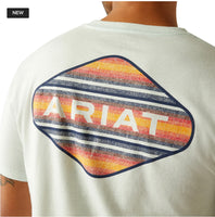 Ariat mens sunrise bar hex tee glacier
