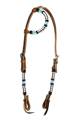 Ezy Ride Bridle One Ear with Blue Beaded Accent