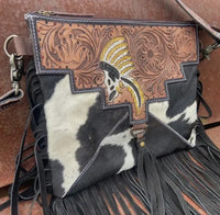 Southwest cowhide crossbody