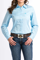 Cinch Womens blue shirt MSW9164086 solid LTB