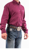 Cinch burgundy arena shirt