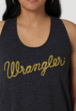 WOMEN'S WRANGLER RETRO ROPE LOGO RACERBACK TANK IN CAVIAR HEATHER