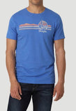 WRANGLER SUNSET DESERT STRIPES T-SHIRT IN ROYAL BLUE