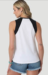 WOMEN'S WRANGLER VINTAGE LOGO RAGLAN TANK IN BRIGHT WHITE