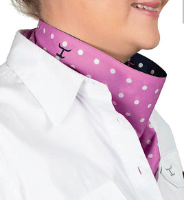 Just Country Carlee Double Sided Scarf - Radiant Orchid/Navy Dots