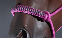 Rope headstall is diamonds across nose strap