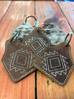 Cow hide key ring leather
