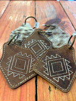 Cow hide key ring leather