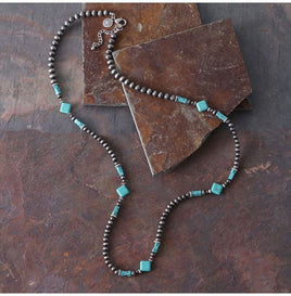 Navajo Pearl Turquoise Square Neck N1404