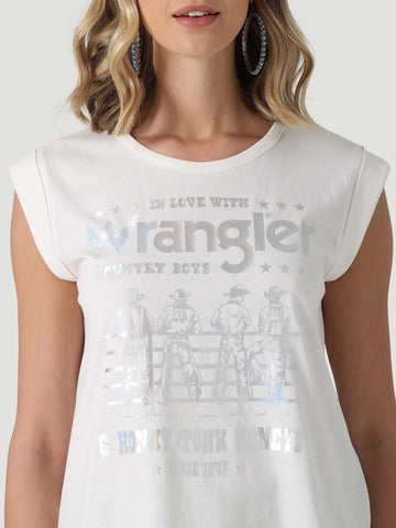 American wrangler Honket Tonk Cuffed Tank