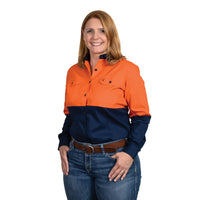 Jahna work shirt hi vis orange and navy