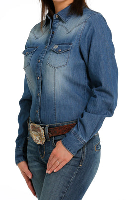 Cinch denim shirt
