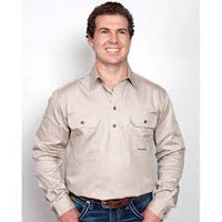 JUST COUNTRY MENS CAMERON WORKSHIRT - STONE