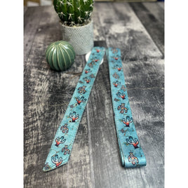 Latigo and off billet set nylon turquoise cactus