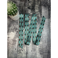 Latigo billet set teal Aztec leopard