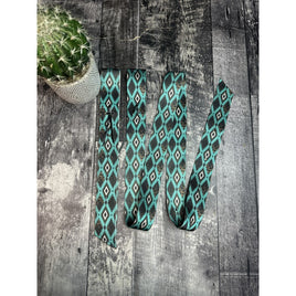 Latigo billet set teal Aztec leopard