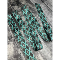Latigo billet set teal Aztec leopard