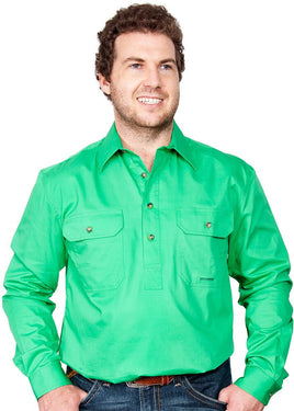 Just Country Men's - Cameron - 1/2 Button - ivy green