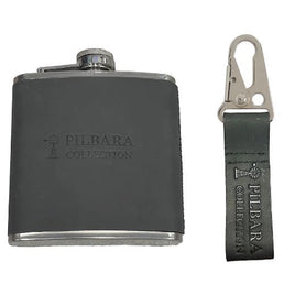 Pilbara Leather Keychain & Hip Flask