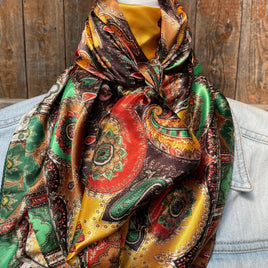 35X35" Multi-Colored Paisley Wild Rag / Scarf WR908