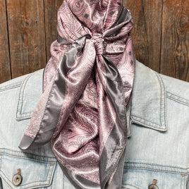 Pink & Grey Paisley Wild Rag / Scarf WR3400