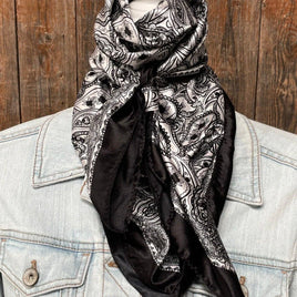 Black & White Paisley Wild Rag / Scarf WR3401