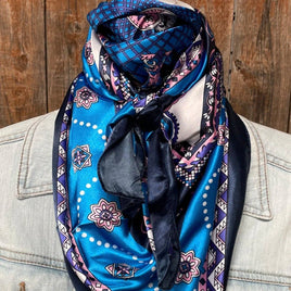 Blue/Pink/Purple Paisley Wild Rag / Scarf WR3406