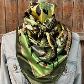 Green Floral Paisley Wild Rag / Scarf WR174