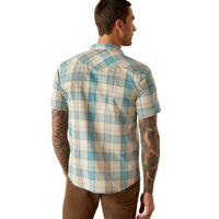 Ariat’s men’s Howland retro fit short sleeve shirt Turquoise