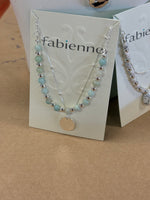 Stone and bead multi layered necklace Fabienne