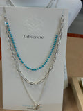 Bead and silver multilayer necklace