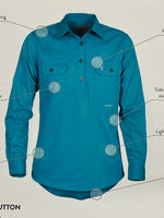 Just Country Jahna  1/2 Botton work shirt turquoise