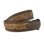 Roper Mens Ostrich Print Belt Brown/Tan