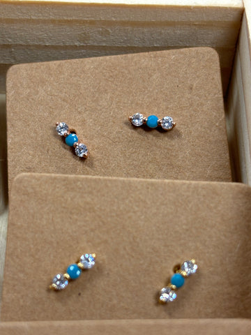 Turquoise and crystal earrings