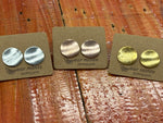 Round metal disc earrings