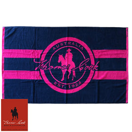 Thomas cook logo towel navy/pink