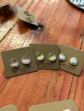 Ear mint earrings two circles