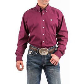 CINCH - MENS SOLID BURGUNDY ARENA SHIRT