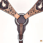 Western Horse Headstall Breast Collar Leather Brown: Headstall and breast plate