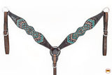 Western Horse Headstall Breast Collar Leather Brown: Headstall