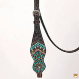 Western Horse Headstall Breast Collar Leather Brown: Headstall