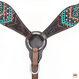 Western Horse Headstall Breast Collar Leather Brown: Headstall