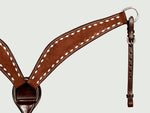 Horse Leather Headstall Breast Collar With Side Buck Stitch: Headstall & Breast Collar