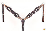 Western Horse Headstall Breast Collar Leather Brown: Headstall and breast plate