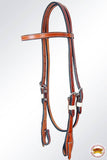 Hilason Leather Horse Browband Headstall Working Tack Brown