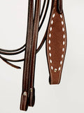 Horse Leather Headstall Breast Collar With Side Buck Stitch: Headstall & Breast Collar